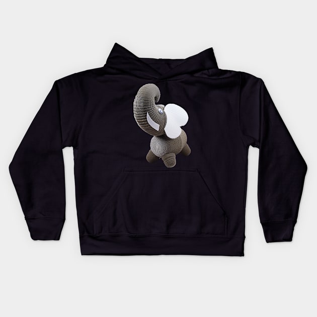 The grey elephant Kids Hoodie by Crazy_Paper_Fashion